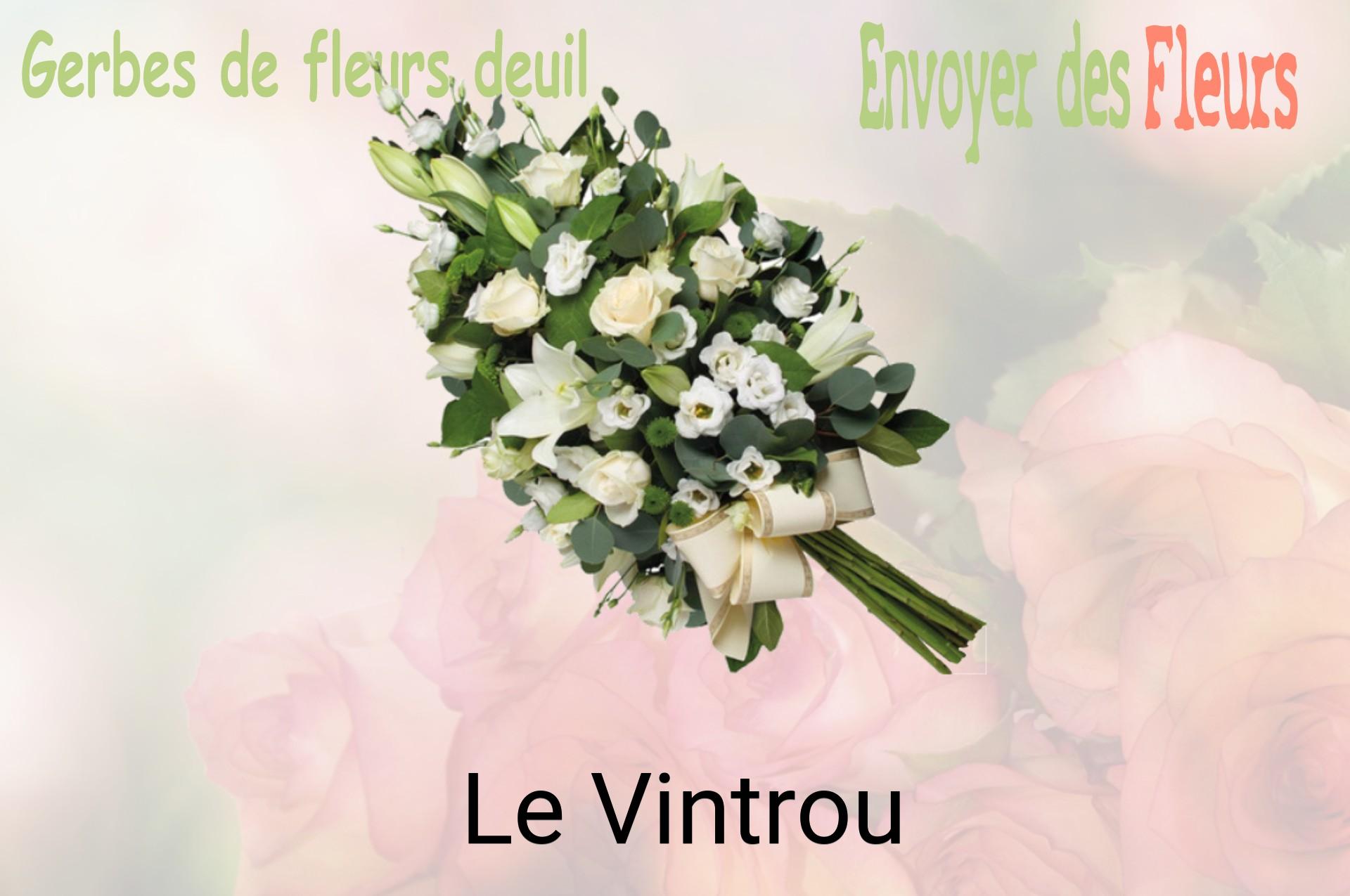 Gerbe de fleurs de deuil livrée à Le Vintrou